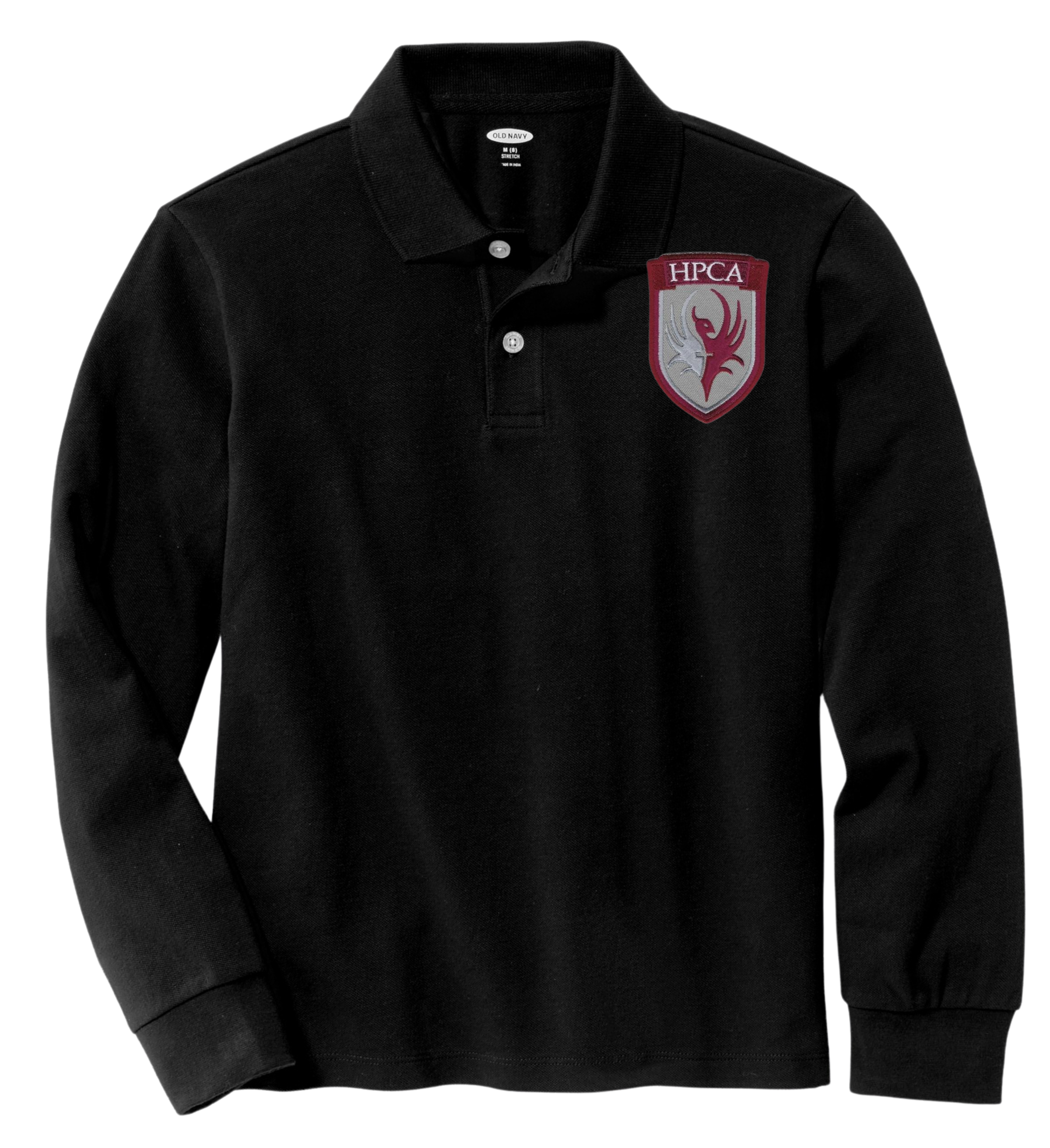 long sleeve burgundy polo